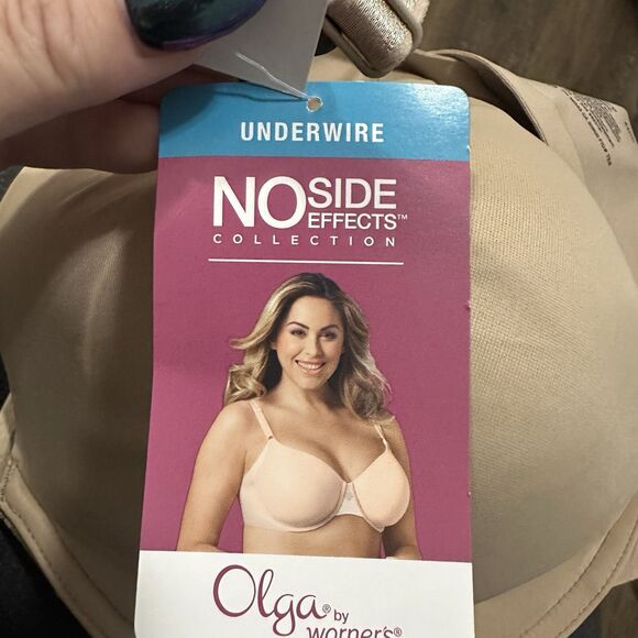 Olga No Side Effects Full-Figure Contour Underwire Bra 0561A Almond 44DD NWT - Picture 8 of 9